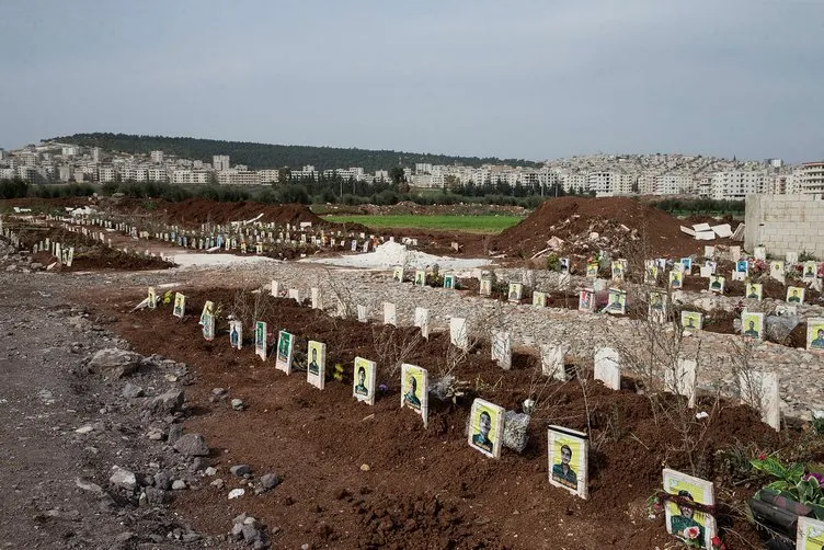 Afrin’de teröristlerin bulunduğu mezarlık görüntülendi! İşte o terörist mezarlığı