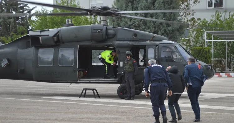 Elazığ’da bayram öncesi helikopterle trafik denetimi