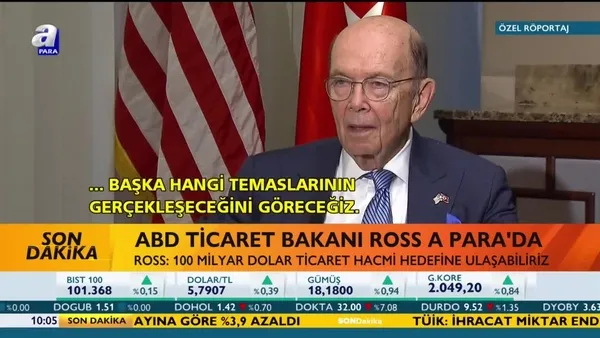 ABD Ticaret Bakanı Ross'dan A Para'ya özel açıklamalar!