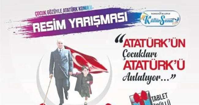 cocuk gozuyle ataturk konulu resim