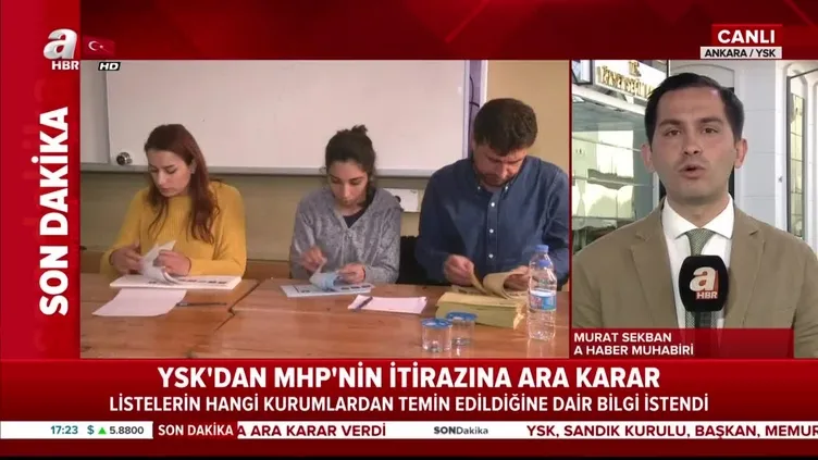 YSK'dan MHP'nin itirazına ara karar