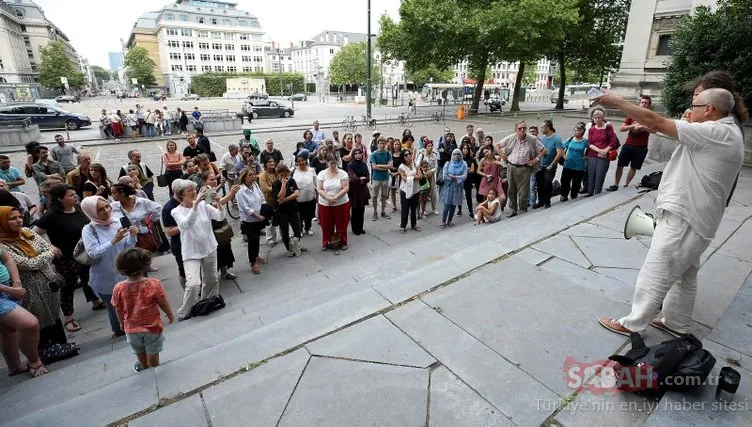 Alçak saldırı Brüksel’de protesto edildi
