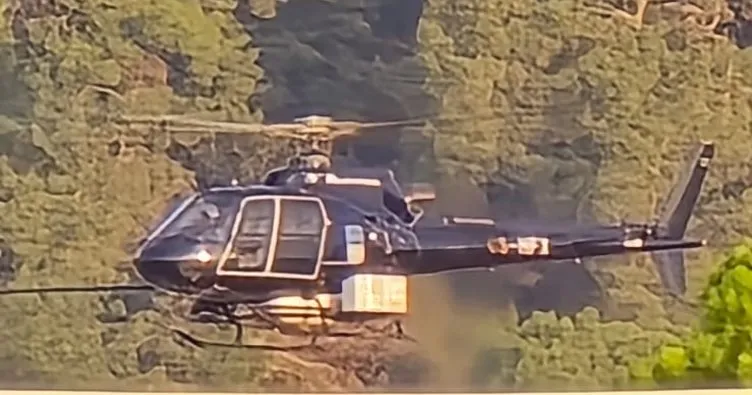 Marmaris’te enerji hatlarına helikopterli bakım