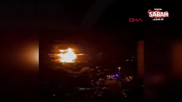 İzmir'deki lüks sitede meydana gelen yangının çıkış anı kamerada | Video