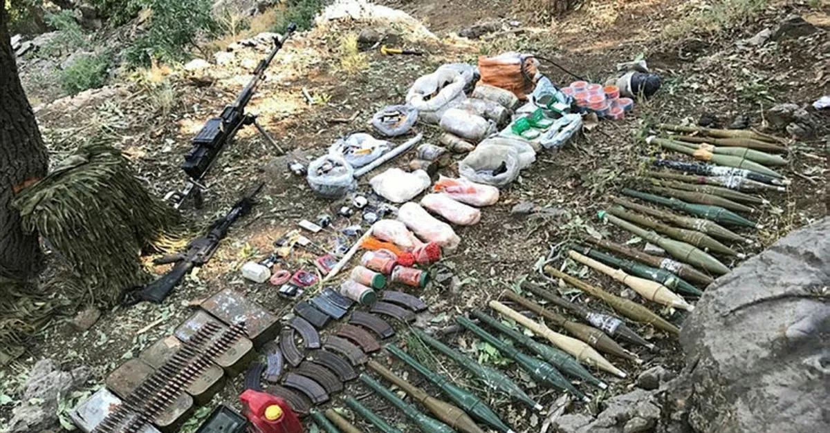 Pençe-Kaplan Operasyonu'nda ele geçirilen silah ve mühimmat imha ...