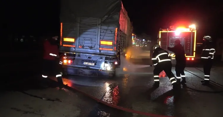 TIR’ın römorkunda yangın çıktı