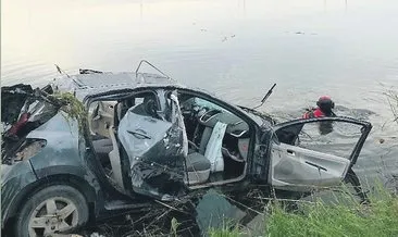 Otomobil göle uçtu sürücü kurtarılamadı