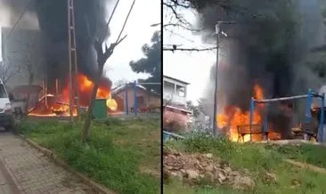 Sancaktepe’de korkutan anlar: Parkta çıkan yangın bina garajına sıçradı!