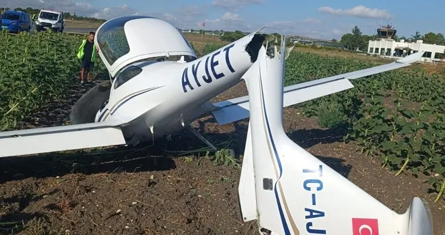 Eğitim uçağı kaza kırıma uğradı