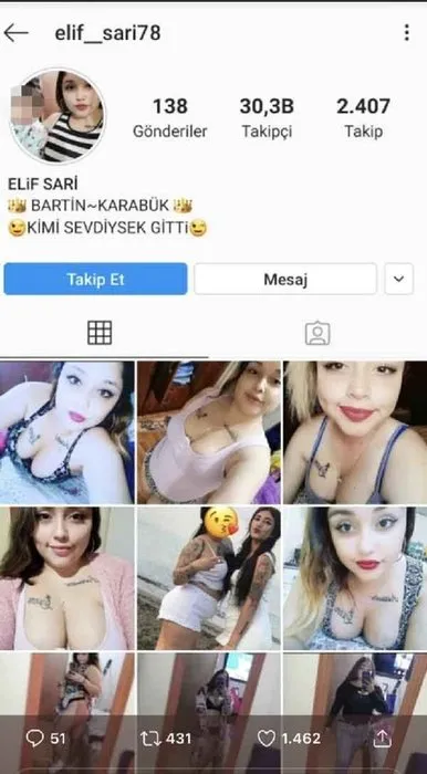 Sosyal medyada ahlaksız paylaşımlar yapan Elif Sarı hakkında soruşturma başlatıldı