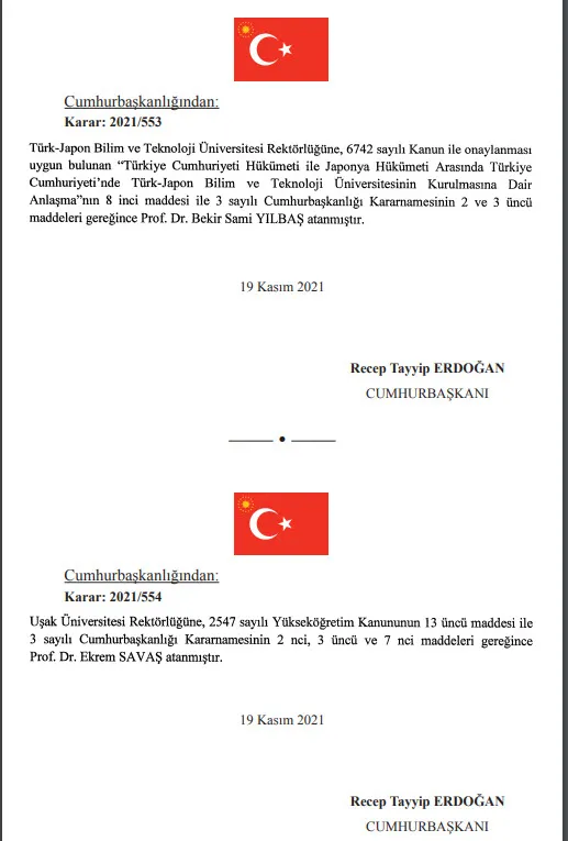 Son dakika: Dört üniversiteye yeni rektör | Atama kararları Resmi Gazete’de