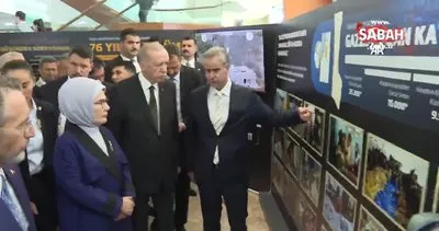 Başkan Erdoğan, İsrail’in Filistin’e yönelik 76 yıllık zulmünü anlatan sergiyi ziyaret etti | Video