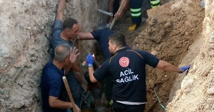 Kazı yapılan alanda çalışan işçi göçük altında kaldı