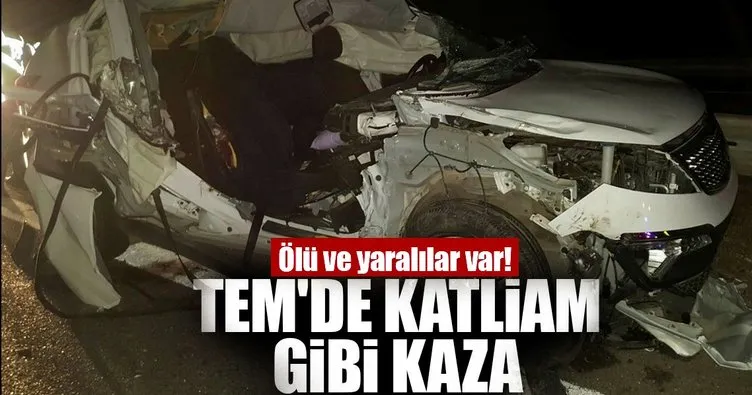 TEM Otoyolunda kaza 2 ölü 3 yaralı