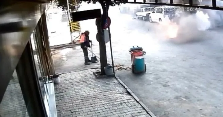 Adana’da faciadan dönüldü: Gaz sıkışması nedeniyle rögar patladı!