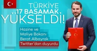 Son dakika! Bakan Albayrak Twitter’dan duyurdu, Türkiye 17 basamak yükseldi