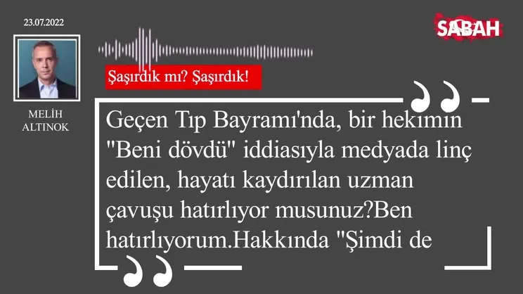 Melih Altınok | Şaşırdık mı? Şaşırdık!