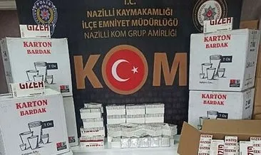 Nazilli’de 101 bin 200 adet bandrolsüz boş makaron ele geçirildi