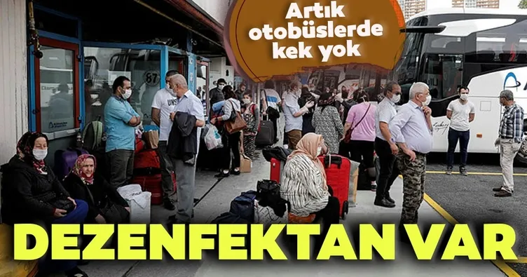 Otobüste kek yok dezenfektan var