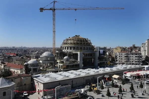 Taksim'e yapılan caminin yüzde 90'ı tamamlandı