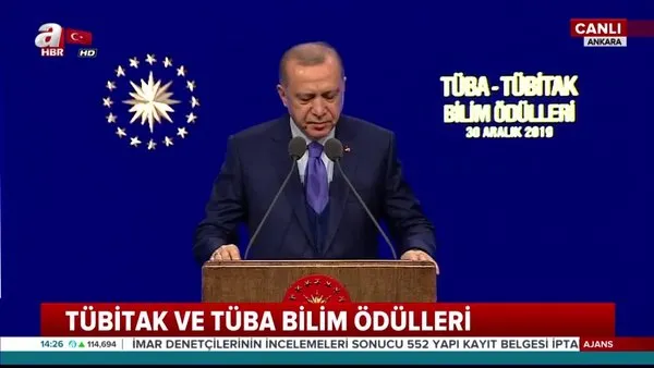 Başkan Erdoğan'dan TÜBİTAK ve TÜBA Bilim Ödülleri töreninde önemli açıklamalar
