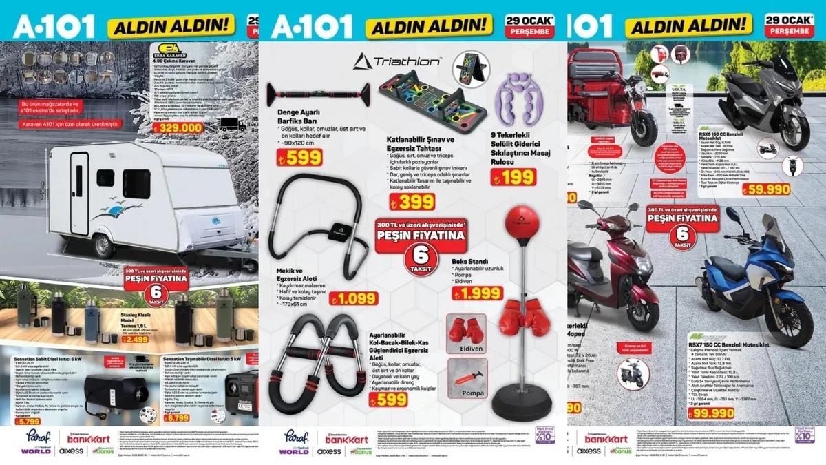ALDIN ALDIN! A101 aktüel ürünler kataloğu 29 Ocak: Karavan, termos, küçük ev aletleri ve daha fazlası!