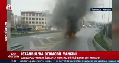 SON DAKİKA: İstanbul Avcılar’da yanarak kayan araç korku saçtı | Video