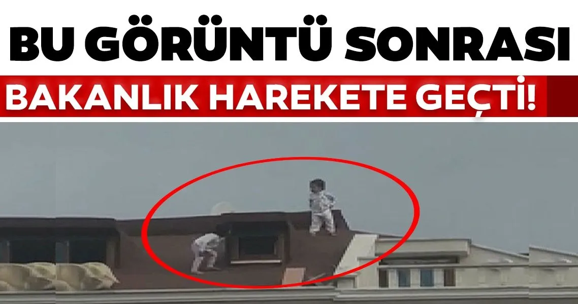 Son dakika Sultanbeyli'de çocukların çatıdaki tehlikeli