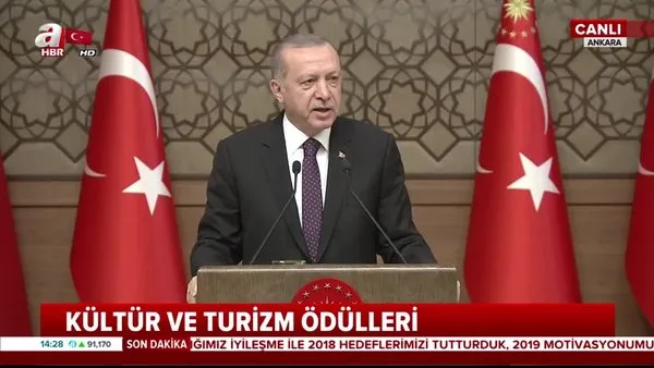 Başkan Erdoğan Kültür ve Turizm ödülleri töreninde önemli açıklamalarda bulundu