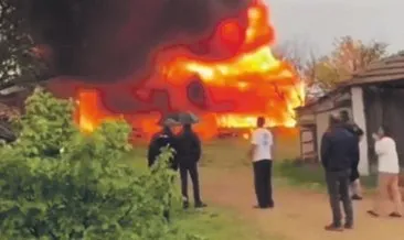 Arı kovanlarının bulunduğu depo, alev alev yandı #edirne