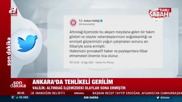 Son dakika: Ankara Valiliği'nden Altındağ'daki olaylara ilişkin açıklama | Video