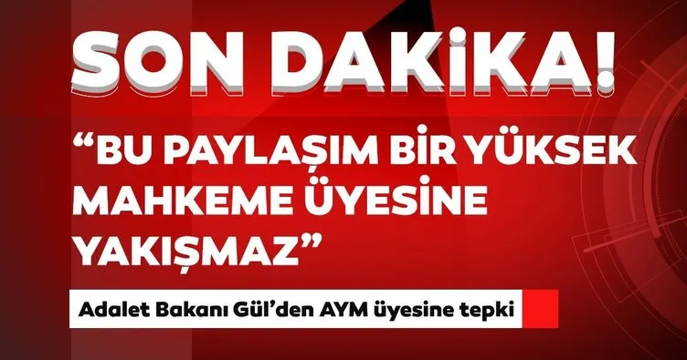 Son dakika: Adalet Bakanı Abdülhamit Gül’den AYM Üyesinin darbe kokan paylaşımı ile ilgili açıklama