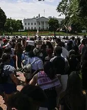 Beyaz Saray önünde Gazze’ye destek
