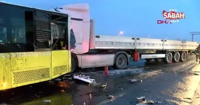Tuzla’da TIR, yol bakım aracı ve İETT otobüsüne çarptı: 2 ölü 2 yaralı | Video