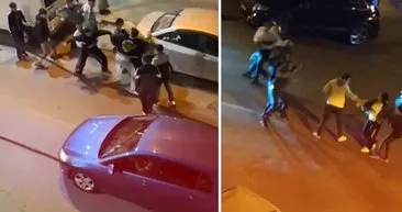 İstanbul’un göbeğinde tekmeli-yumruklu kavga: 2 grup birbirine girdi! Genç kadın yerde kaldı