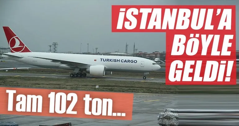 THY’nin devasa uçağı Boeing 777F tipi kargo uçağı İstanbul’da