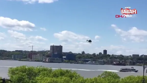 New York'ta helikopter nehre düştü! O anlar kamerada