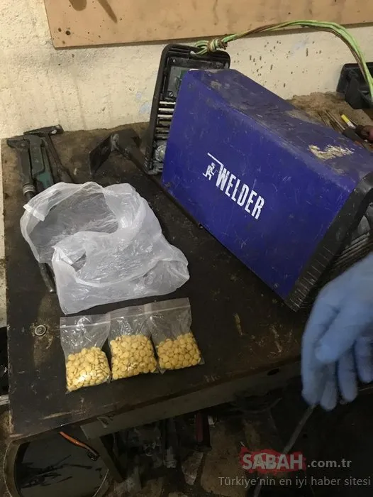 Konya’da kaynak makinesinde binlerce uyuşturucu hap ele geçirildi