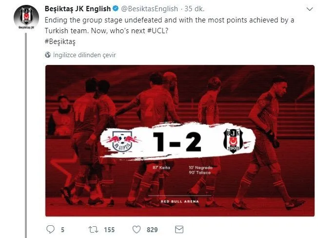 Bayern Münih’ten Beşiktaş’a mesaj