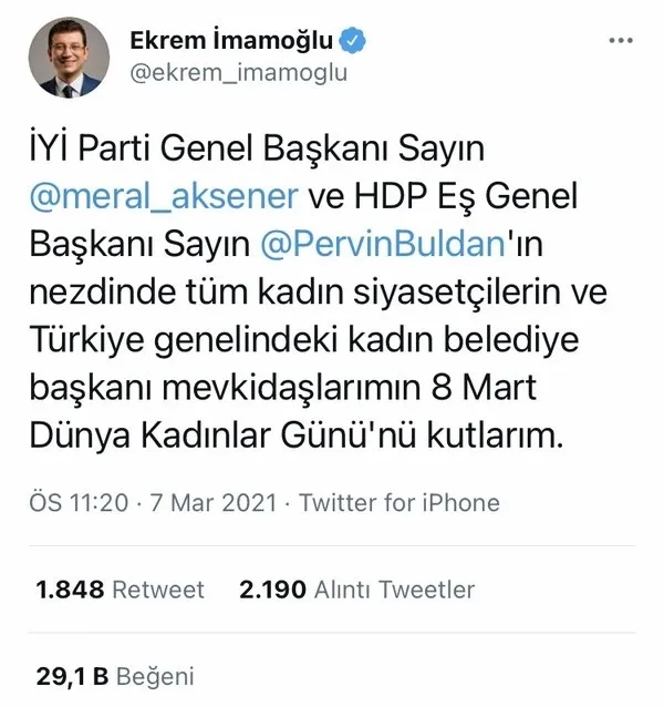 Son dakika: İmamoğlu'nun twiti İYİ Partilileri kızdırdı! Meral Akşener'den destek gibi açıklama geldi