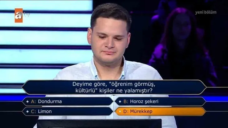 Kim Milyoner Olmak İster’de Ahmet Talha Dağlı 1 milyon TL değerindeki soruyu açtı!