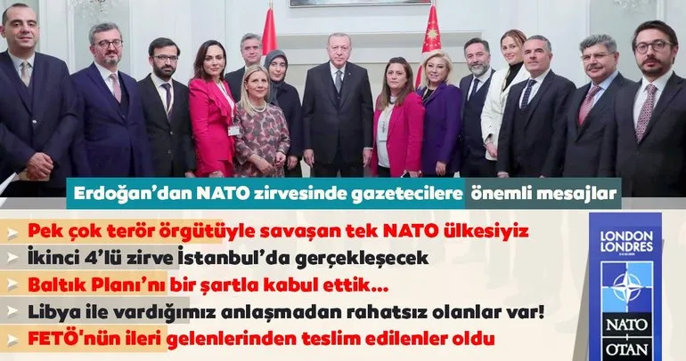 Başkan Erdoğan Londra’daki NATO zirvesini Türk gazetecilere değerlendirdi