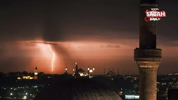 İstanbul’da şimşek görüntüleri kameraya yansıdı | Video