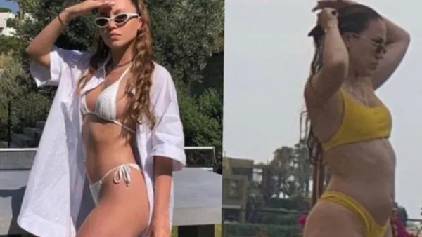 Duygu Özaslan'ın Photoshop'suz bikinili selülitli görüntüleri sosyal medyada olay oldu | Video
