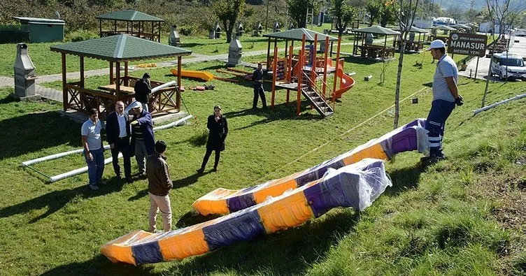 Manasur piknik alanı çocuk parkına kavuştu