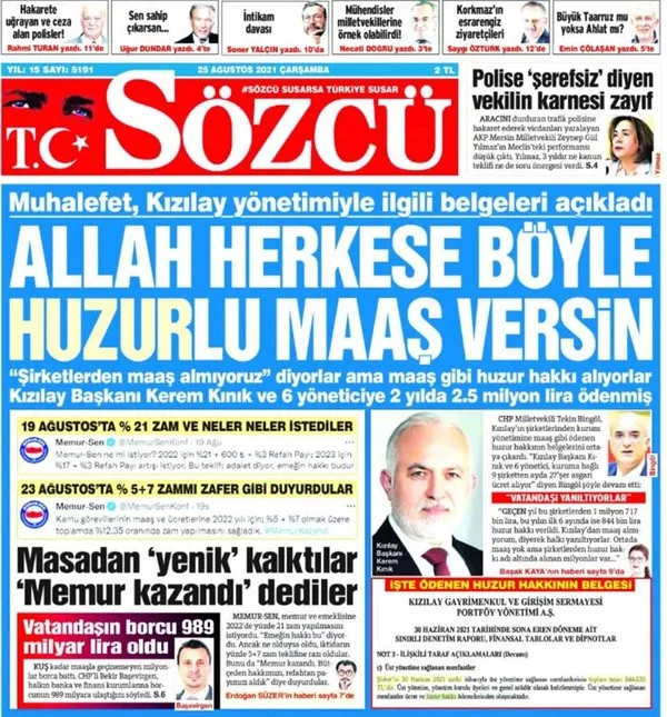 Sözcü'den önce maaş, sonra 'huzur hakkı' yalanı!