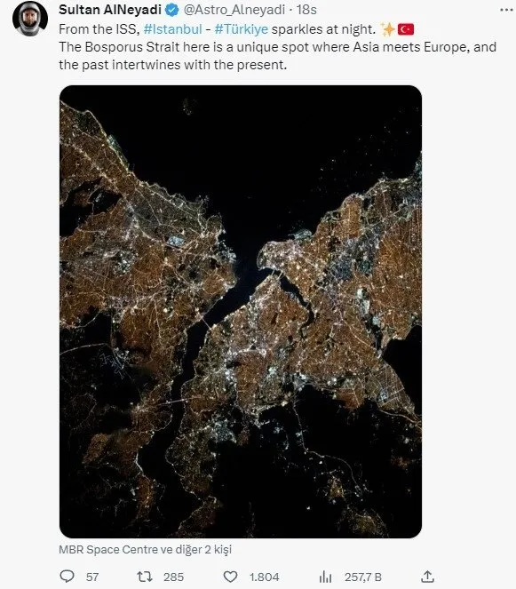 O fotoğraf viral oldu! BAE astronotu uzaydan İstanbul’u görüntüledi: Eşsiz bir nokta