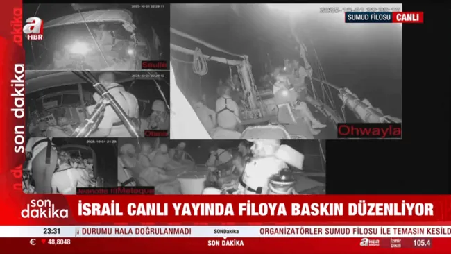 Katil İsrail’in Sumud Filosu’na müdahalesi kamerada! Tekneleri işte böyle alıkoydular
