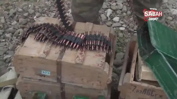 Son dakika: Azerbaycan - Ermenistan cephe hattından yeni görüntüler! Kaçan Ermeni ordusuna ait silahlar görüntülendi | Video