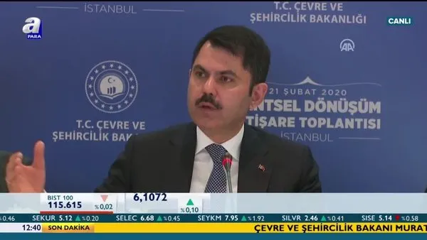 Çevre ve Şehircilik Bakanı Murat Kurum'dan flaş kentsel dönüşüm açıklaması | Video